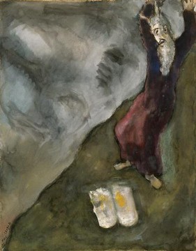 マルク・シャガール Painting - モーセが法タブレットを破る 現代のマルク・シャガール